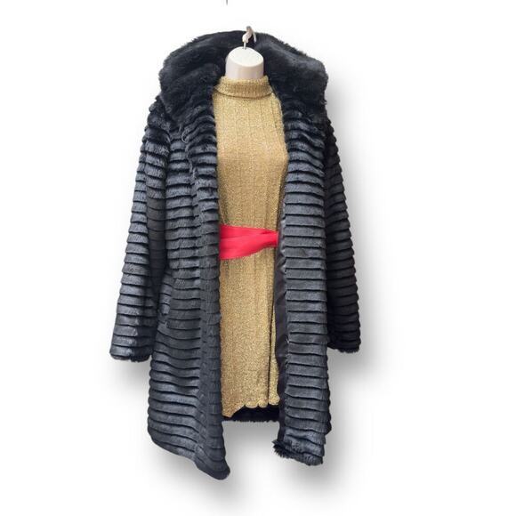 Soft and Warm Womens Long Faux Sheared Mink Fur Full Length Coat Jacket Medium - Picture 1 of 16